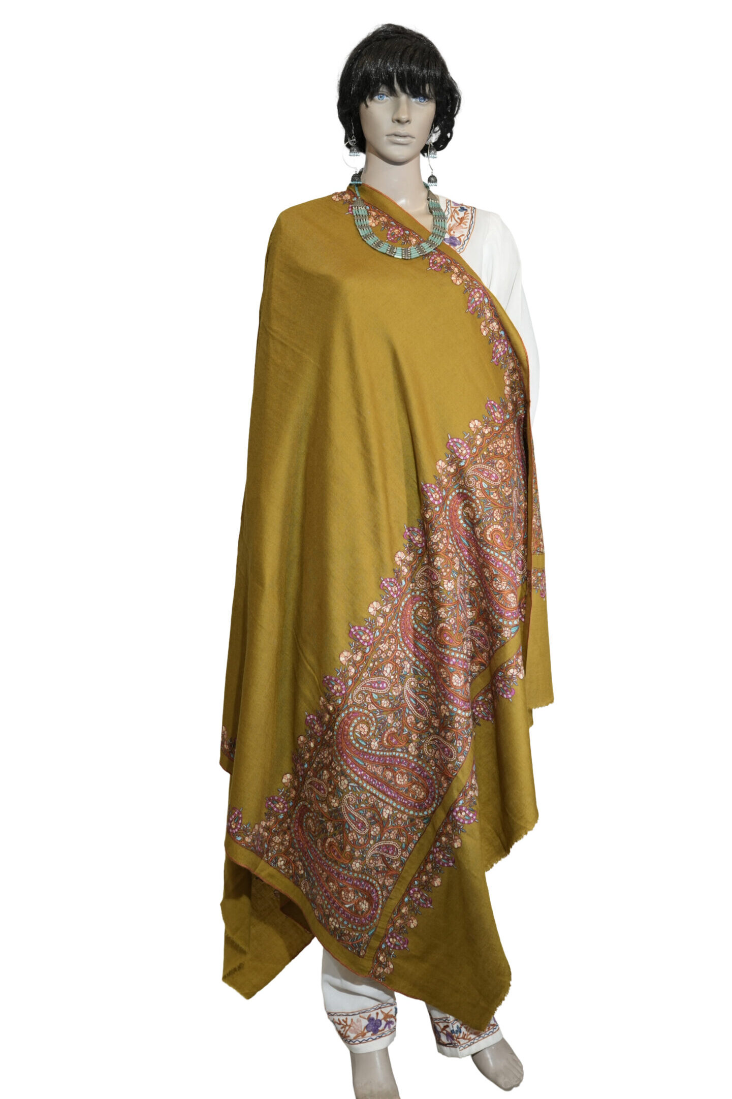 Pashmina Shawl – Handcrafted Needle Work (Paldar Design)