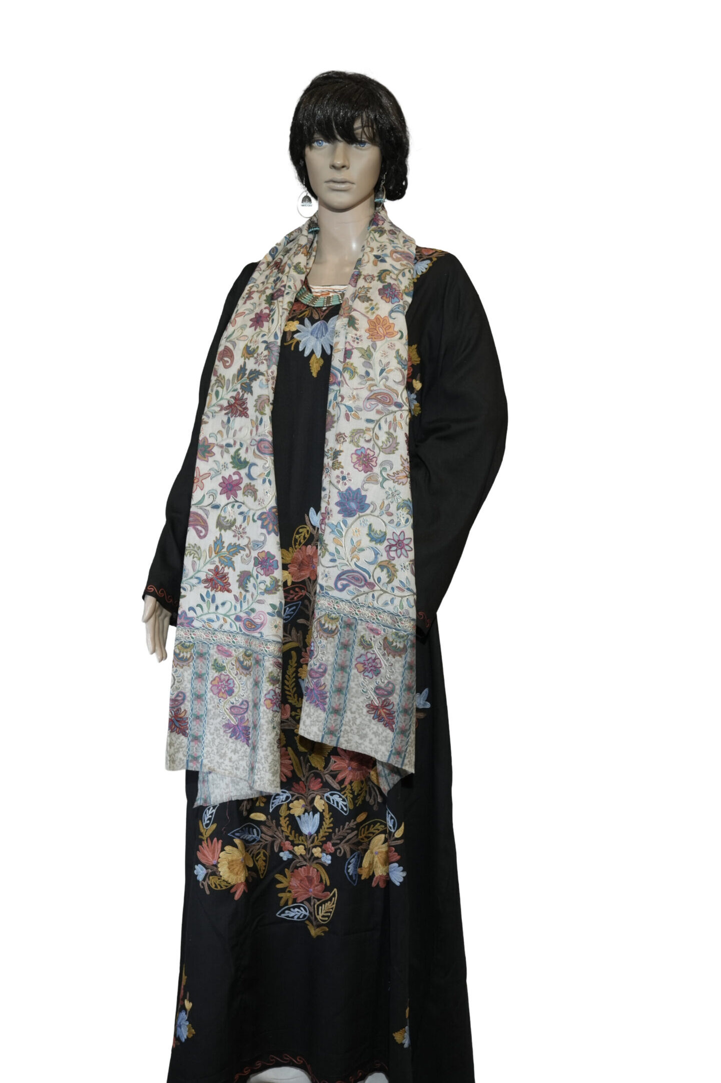 Handcrafted Pashmina Kalamkari Stole – Allover Work