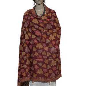 Sheep Wool Kani Weave Shawl – Traditional Chinar Leaf Design