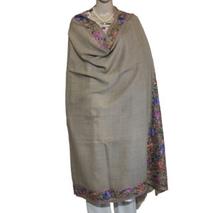 Premium Pashmina Shawl with Handcrafted Ari Work Border – Oversized/Big Size