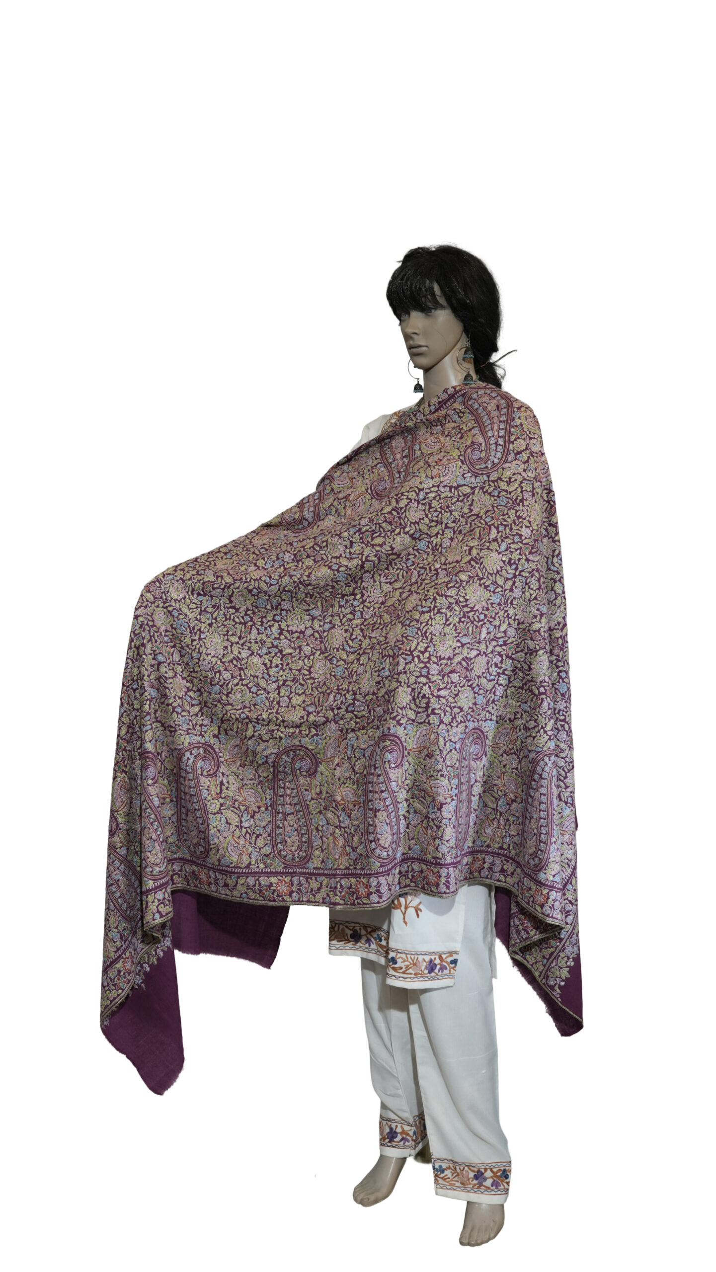 Luxury Handcrafted Pashmina Shawl – Allover Needle Work (Heavy Embroidery)