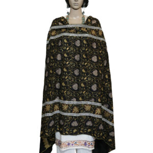 Luxury Pashmina Shawl with Allover Needle Work & Silver Tila Embellishment