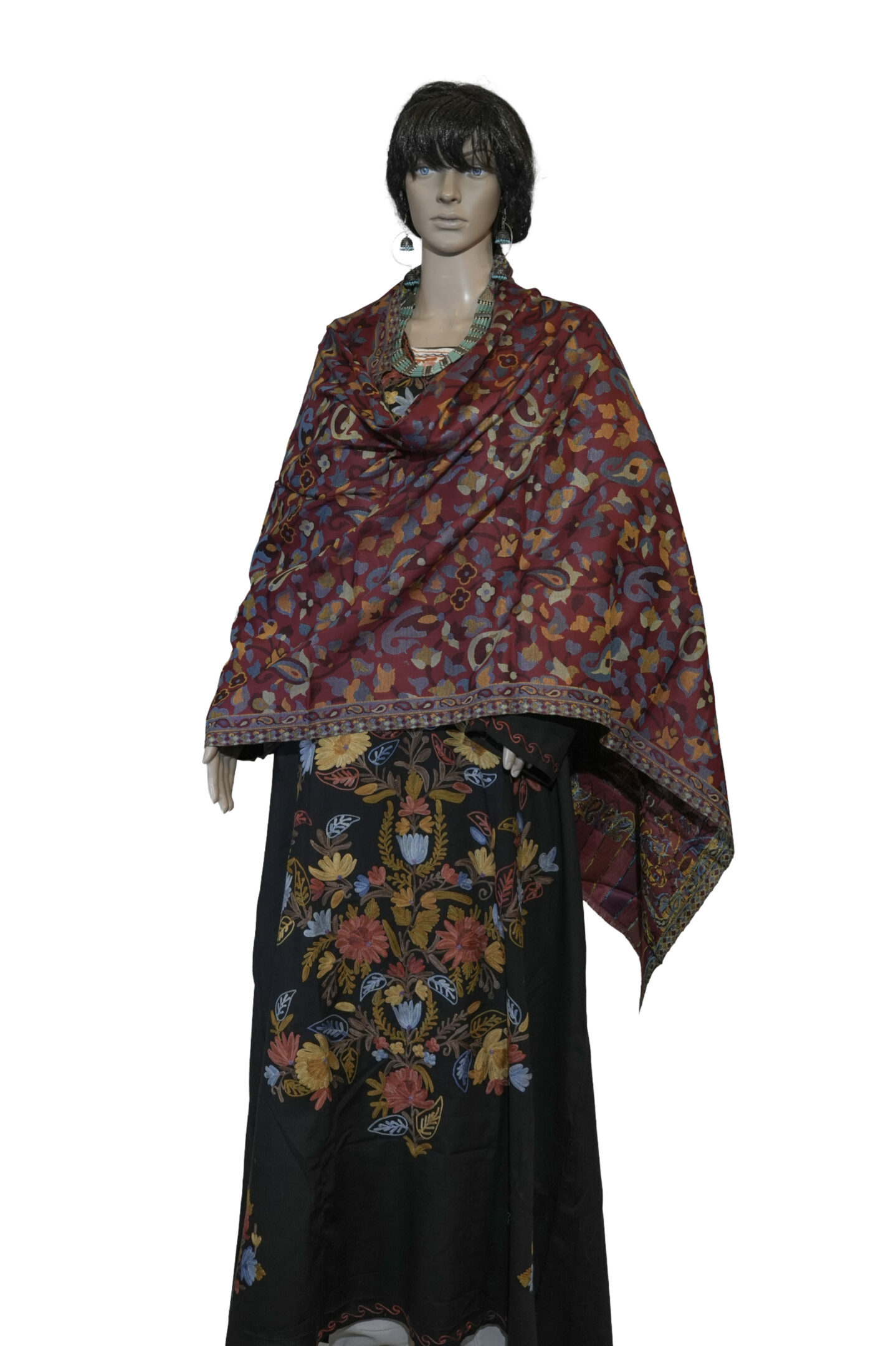 Silk Pashmina Stole with Allover Kani Work