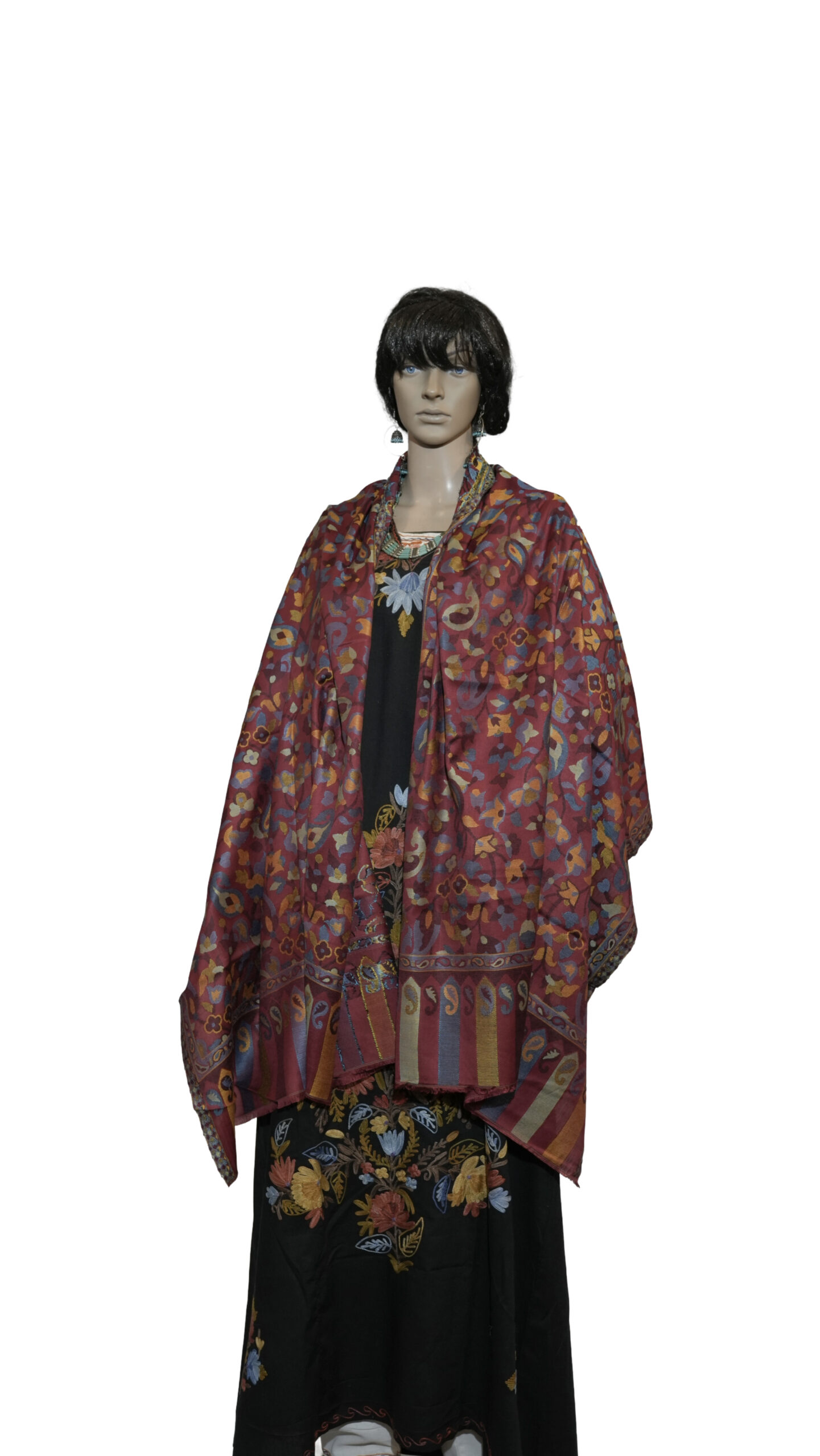 Silk Pashmina Stole with Allover Kani Work