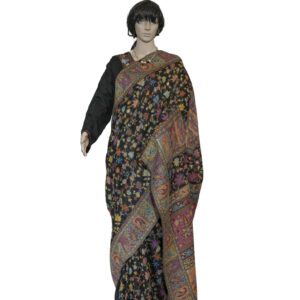 Exquisite Pashmina with Mulberry Silk Kani Saree – Allover Maple Design