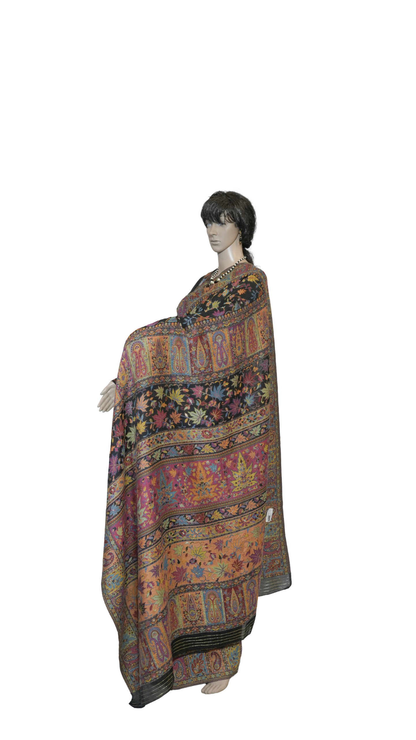 Exquisite Pashmina with Mulberry Silk Kani Saree – Allover Maple Design