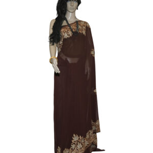 Elegant georgette Saree – Ari Chinar Embroidery with Tila Detailing